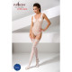 Бодістокінг Passion BS051 white, комбінезон, імітація панчох і боді-1