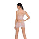 Бодістокінг — мінісукня з метеликами Passion BS090 white-1