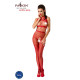 Бодістокінг Passion BS048 red, комбінезон, імітація колгот та відкритого топа-1