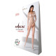 Бодістокінг Passion BS068 white, комбінезон, велика сітка, довгий рукав-4