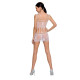 Бодістокінг — мінісукня з метеликами Passion BS090 white-3
