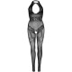 Бодістокінг Leg Avenue Rhinestone Lace and Net Bodystocking Red One Size-2