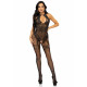 Leg Avenue Rhinestone Lace and Net Bodystocking OS Black-2