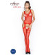 Бодістокінг Passion BS038 red, комбінезон, імітація панчох і пояса-1