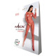 Бодістокінг Passion BS068 red, комбінезон, велика сітка, довгий рукав-4