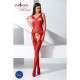 Бодістокінг Passion BS061 red, комбінезон, імітація панчох-1