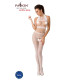 Бодістокінг Passion BS048 white, комбінезон, імітація колгот та відкритого топа-1
