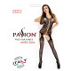 Бодістокінг Passion BS012 black, комбінезон, імітація панчіх і пояса-4