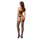 Бодістокінг Passion BS049 black, комбінезон, імітація топа, панчох і пояса-3