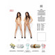 Бодістокінг Passion BS001 white, комбінезон, велика сітка-5