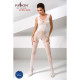 Бодістокінг Passion BS052 white, комбінезон, імітація корсета з підтяжками, панчох і трусиків-1