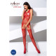Бодістокінг Passion BS070 red, комбінезон, імітація панчох і ажурного топа-1