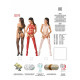 Бодістокінг Passion BS049 red, комбінезон, імітація топа, панчох і пояса-4