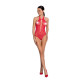 Бодістокінг з декольте Passion BS088 red, імітація корсетної шнурівки-2