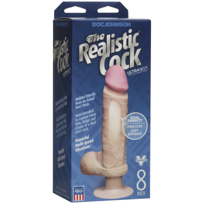 Фалоімітатор Doc Johnson The Realistic Cock 8 inch ULTRASKYN, діаметр 5,1 см, плавне регулювання