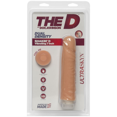 Фалоімітатор Doc Johnson The D: Shakin D 7 Inch Vibro ULTRASKYN, діаметр 3,8 см, плавне регулювання Фалоімітатор Doc Johnson The D: Shakin D 7 Inch Vibro ULTRASKYN, діаметр 3,8 см, плавне регулювання