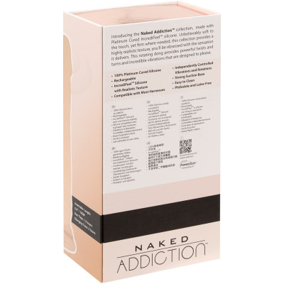 Фалоімітатор з вібрацією та ротацією Naked ADDICTION James 8″ Rotating & Vibrating Dong, пульт ДК, д Фалоімітатор з вібрацією та ротацією Naked ADDICTION James 8″ Rotating & Vibrating Dong, пульт ДК, д