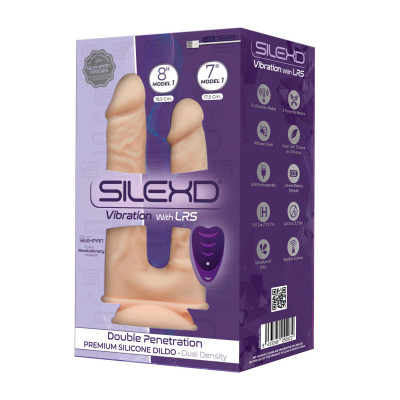 Фалоімітатор з вібрацією SilexD Double Gusto Vibro Flesh (Model 1 size 8" & 7") + LRS Фалоімітатор з вібрацією SilexD Double Gusto Vibro Flesh (Model 1 size 8" & 7") + LRS