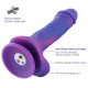 Фалоімітатор 8.2″ з вібрацією для секс-машин Hismith Purple Silicone Dildo with Vibe, знімний конект-3