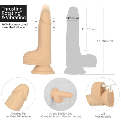 Фалоімітатор з пульсацією Naked ADDICTION 6.5" Thrusting Dong With Remote Фалоімітатор з пульсацією Naked ADDICTION 6.5" Thrusting Dong With Remote