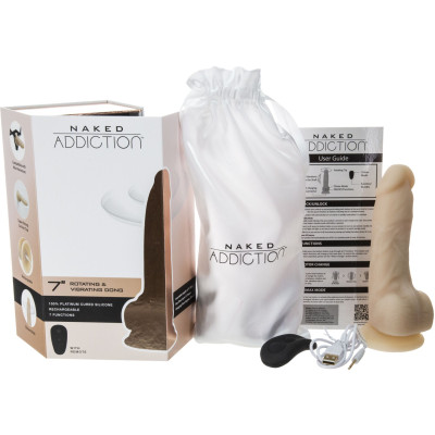 Фалоімітатор з вібрацією та ротацією Naked ADDICTION Chris 7″ Rotating & Vibrating Dong, пульт ДК, д Фалоімітатор з вібрацією та ротацією Naked ADDICTION Chris 7″ Rotating & Vibrating Dong, пульт ДК, д
