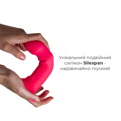 Двошаровий ділдо з вібрацією Adrien Lastic Hitsens 2 Pink, відмінно для страпона, макс діаметр 4 см, Двошаровий ділдо з вібрацією Adrien Lastic Hitsens 2 Pink, відмінно для страпона, макс діаметр 4 см,