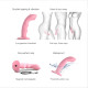 Насадка для страпону з подвійною точковою пульсацією Strap-On-Me TAPPING DILDO WAVE - CORAL PINK-2