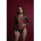 Збруя з ланцюгом та фіксаторами Feral Feelings Harness with Cuffs Red