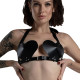 Ліф Серце з натуральної шкіри Feral Feelings - Hearts Bra Black-1