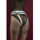 Гартери Feral Feelings - Belt Briefs, трусики, натуральна шкіра, колір білий-2