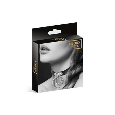 Чокер з двома кільцями Bijoux Pour Toi - TWO RINGS, екошкіра