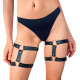 Гартери на ногу із натуральної шкіри Art of Sex - Kristina Leg Garters (2 шт), цвет Чорний-1