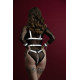 Збруя з ланцюгом та фіксаторами Feral Feelings Harness with Cuffs White-1