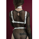 Портупея на груди Feral Feelings - Harness Bra, ліф, натуральна шкіра, колір білий-1