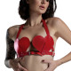 Ліф Серце з натуральної шкіри Feral Feelings - Hearts Bra Red-1