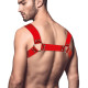 Чоловіча портупея на груди Feral Feelings - Bulldog Harness Red Trasparent-1