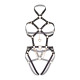 Leg Avenue Heart ring harness teddy Black L-4