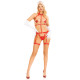 Портупея з чокером і гартери Leg Avenue 2PC Vegan Leather Nurse Harness Teddy and Headband Red S-5