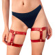 Гартери на ногу із натуральної шкіри Art of Sex - Kristina Leg Garters (2 шт), колір Червоний-1