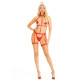 Портупея з чокером і гартери Leg Avenue 2PC Vegan Leather Nurse Harness Teddy and Headband Red M-7