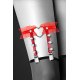 Гартер на ногу Bijoux Pour Toi - WITH HEART AND SPIKES Red, сексуальна підв'язка з сердечком-1