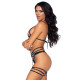 Leg Avenue Rhinestone garter strapps OS Black-4