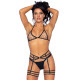 Leg Avenue Rhinestone garter strapps OS Black-2