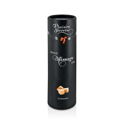 Масажна олія Plaisirs Secrets Caramel (59 мл) з афродизіаками, їстівна, подарункова упаковка