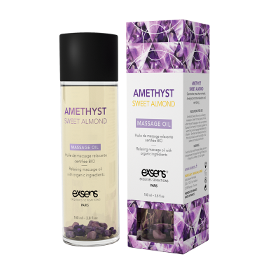 Масажна олія EXSENS Amethyst Sweet Almond (розслаблююча, з аметистом) 100мл, натуральна
