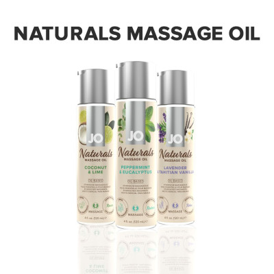 Масажна олія System JO - Naturals Massage Oil - Peppermint & Eucalyptus з натуральними ефірними олія Масажна олія System JO - Naturals Massage Oil - Peppermint & Eucalyptus з натуральними ефірними олія