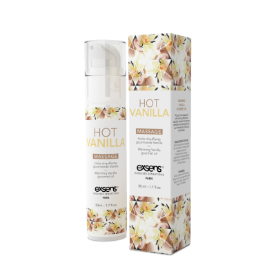 Масажна олія EXSENS Hot Vanilla 50мл розігріває, без цукру, без парабенів, їстівна