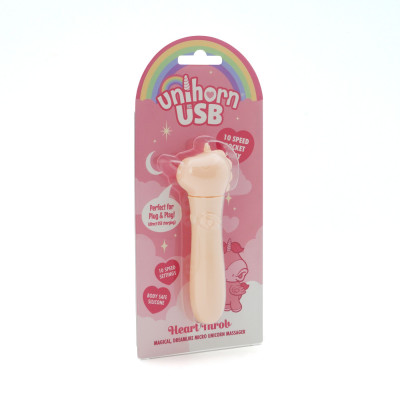 Вібратор-єдиноріжка Unihorn USB Bullet - Heart Throb, віброкуля, USB-зарядка