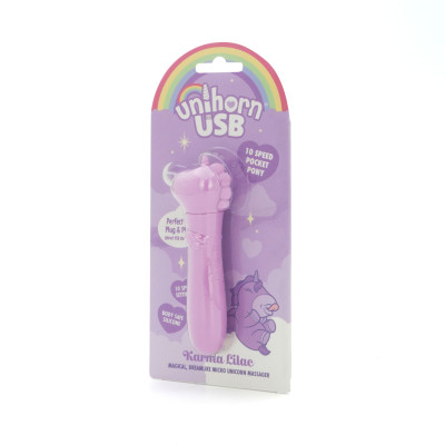 Вібратор-єдиноріжка Unihorn USB Bullet - Karma Lilac, віброкуля, USB-зарядка