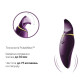 Вібратор 2в1 з язичком Zalo — Hero Twilight Purple, кристал Swarovski-3